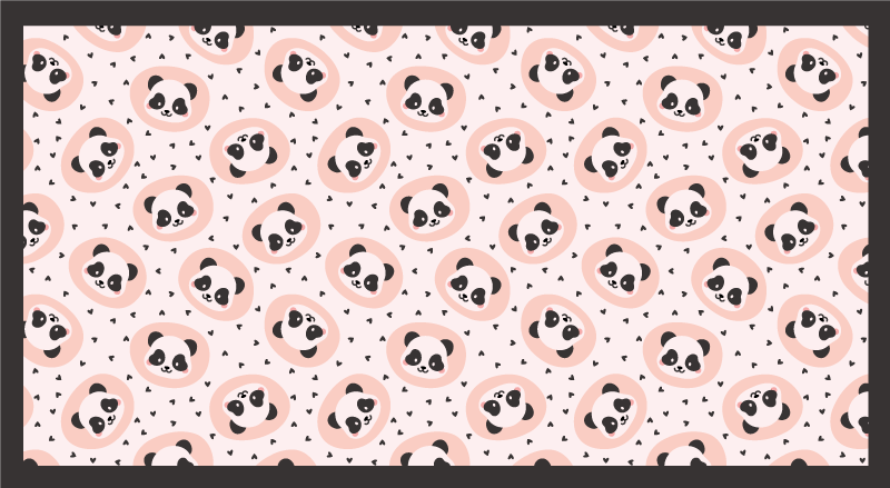Vinyl teppich tiere mit baby panda gesichtern - TenStickers
