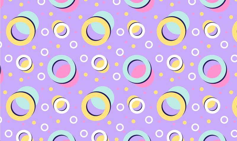 Vinyl Teppich kindlich lebendige kreisförmige elemente - TenStickers