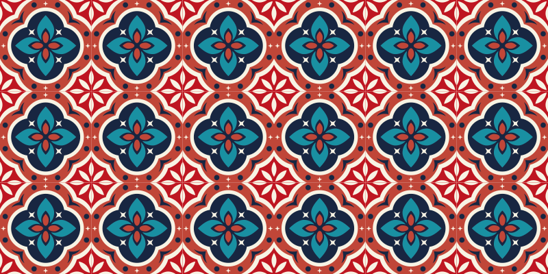 Vinylteppich mosaik lebendige botanische motivation - TenStickers