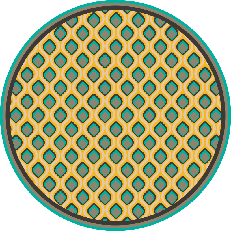 Vinyl teppich küche im modernen mid-century-design - TenStickers