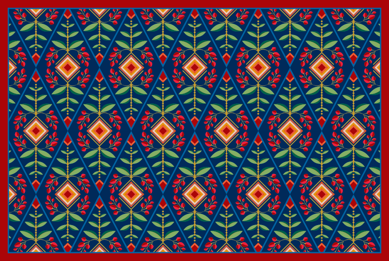 Vinyl Teppich geometrisch botanisches geometrisches motiv - TenStickers