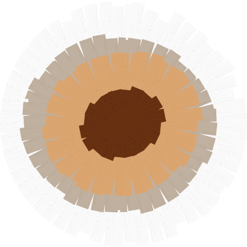 Vinylteppich Holzoptik kreisförmiges kofferraumdesign - TenStickers