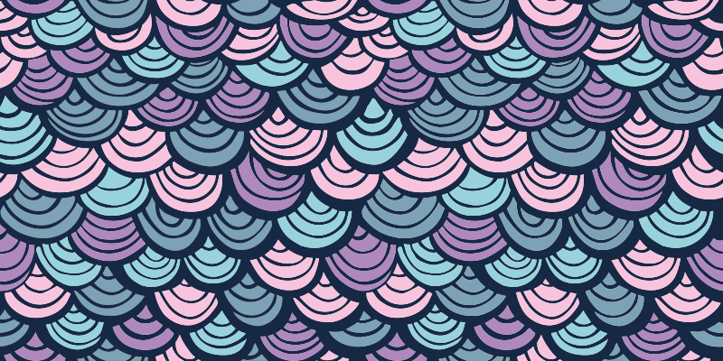 Vinyl Teppich geometrisch lila und blaues wellenmotiv - TenStickers