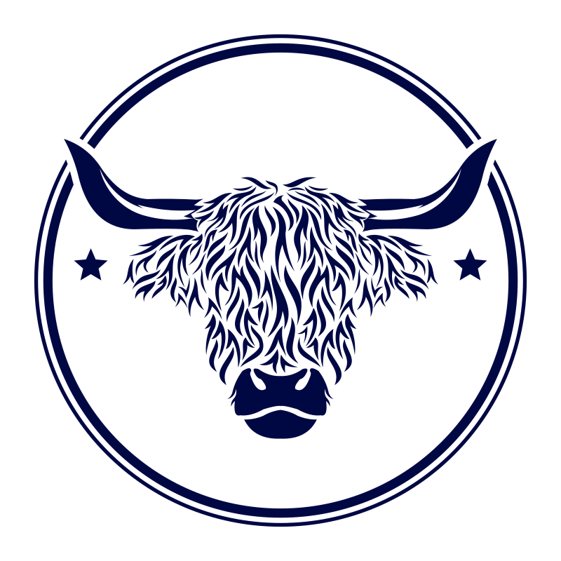 Vinyl Teppich Tiere hochlandkuh-emblem - TenStickers