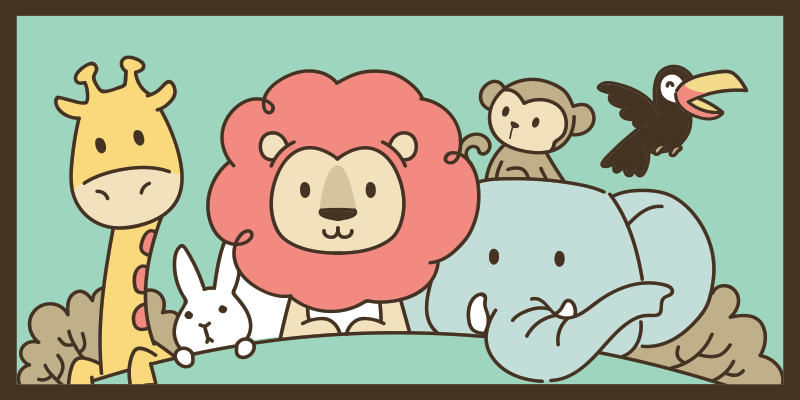 Vinyl Teppich kindlich dschungelfreunde tiere - TenStickers