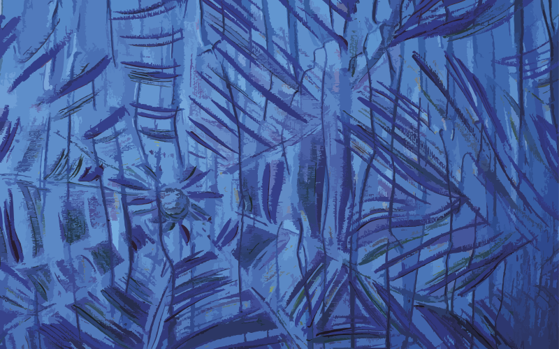 Vinyl teppich natur mit exotischem blattdruck - TenStickers