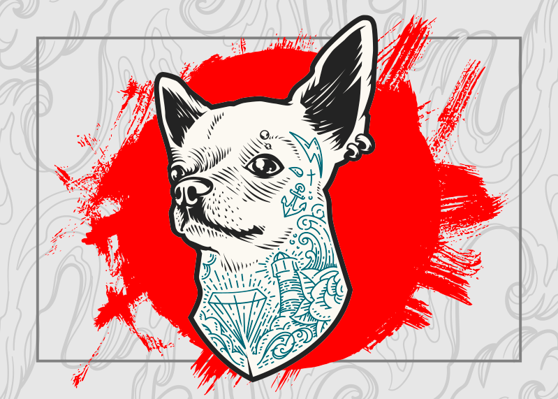 Vinyl Teppich Tiere chihuahua-hundeporträt - TenStickers