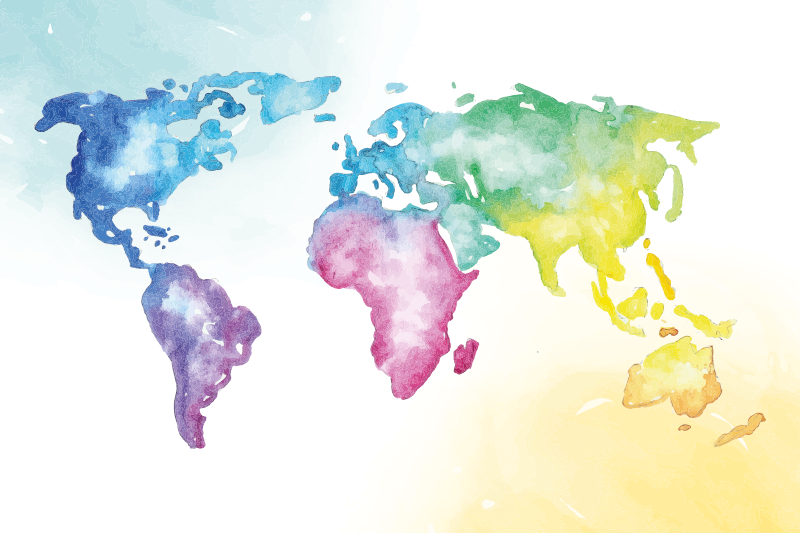 Vinyl teppich weltkarte lebendige weltkarte - TenStickers