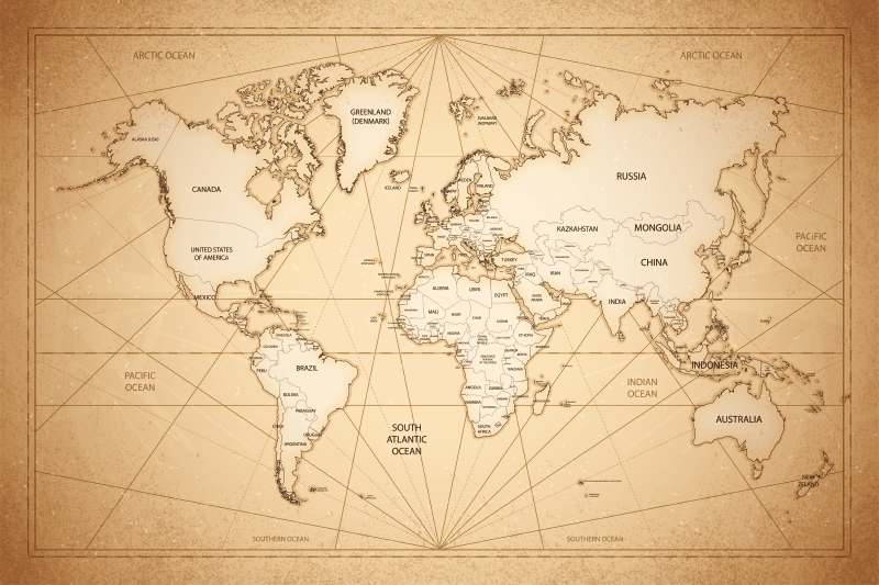 Vinyl Teppich Schlafzimmer weltkarte kunst - TenStickers