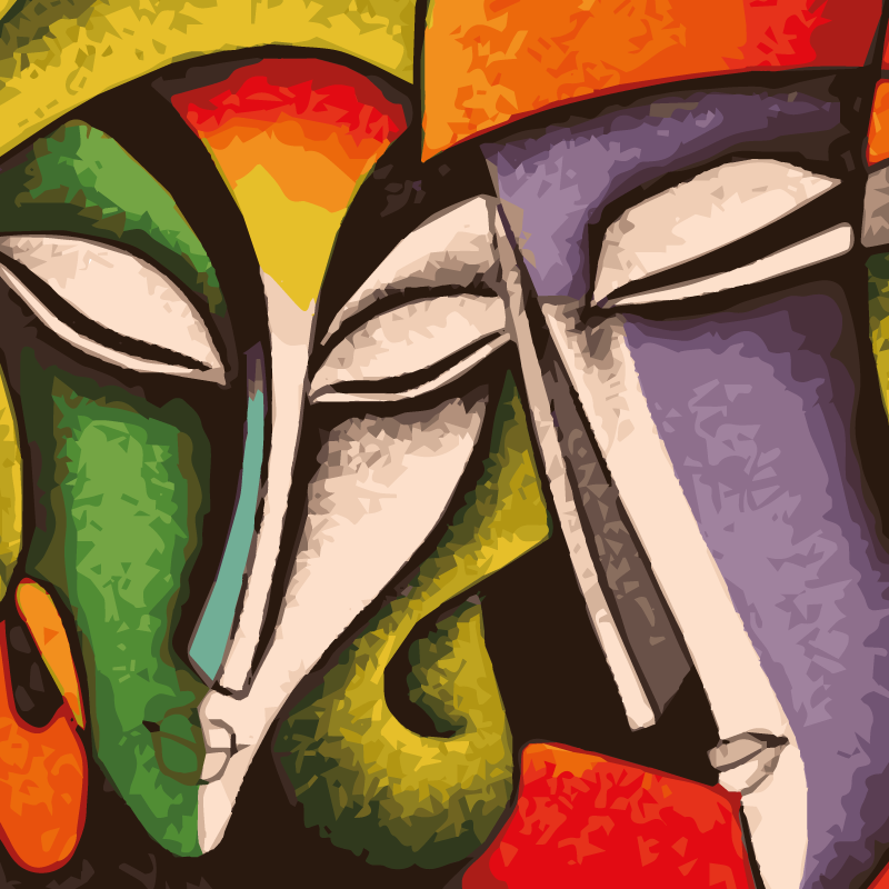 Vinylteppich modern Moderne kunst gesichter - TenStickers