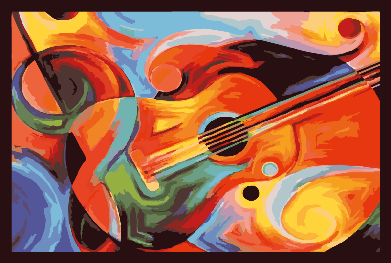 Vinylteppich modern Bunte gitarre der modernen kunst - TenStickers