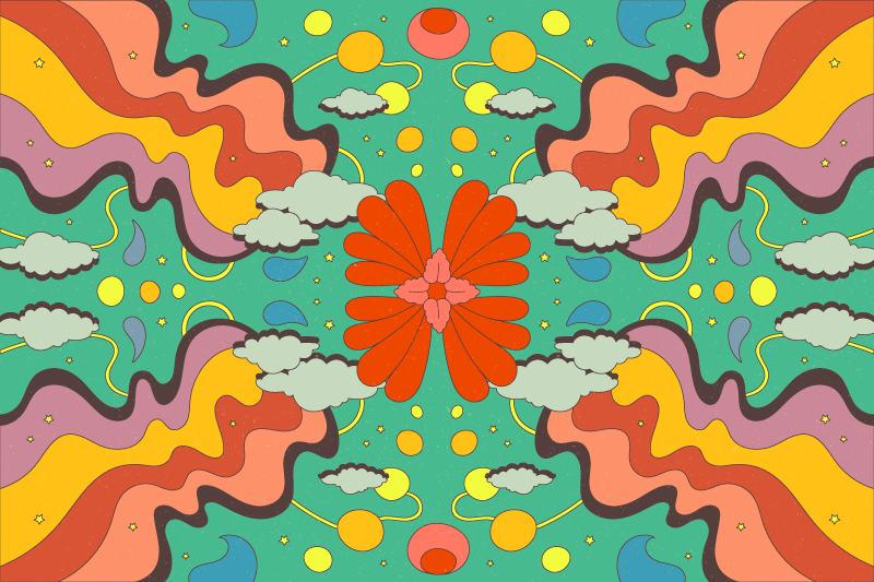 Vinylteppich modern Psychedelische kunst der modernen kunst - TenStickers