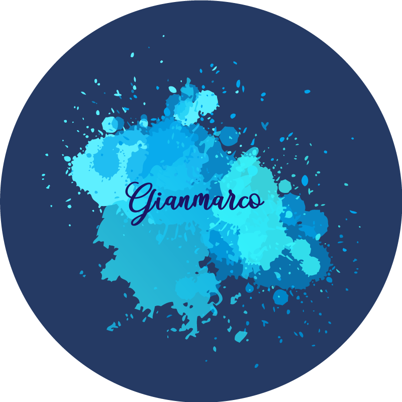 Vinylteppich Jugendliche Blauer spritzer - TenStickers