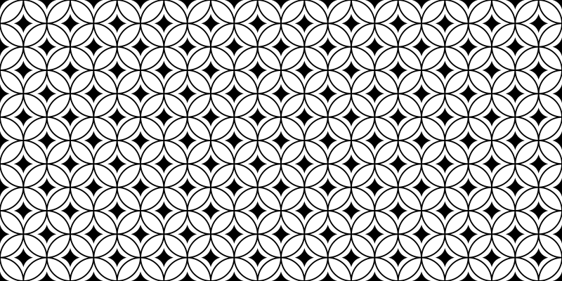 Vinyl Teppich Fliesenoptik schwarze und weiße kreise - TenStickers