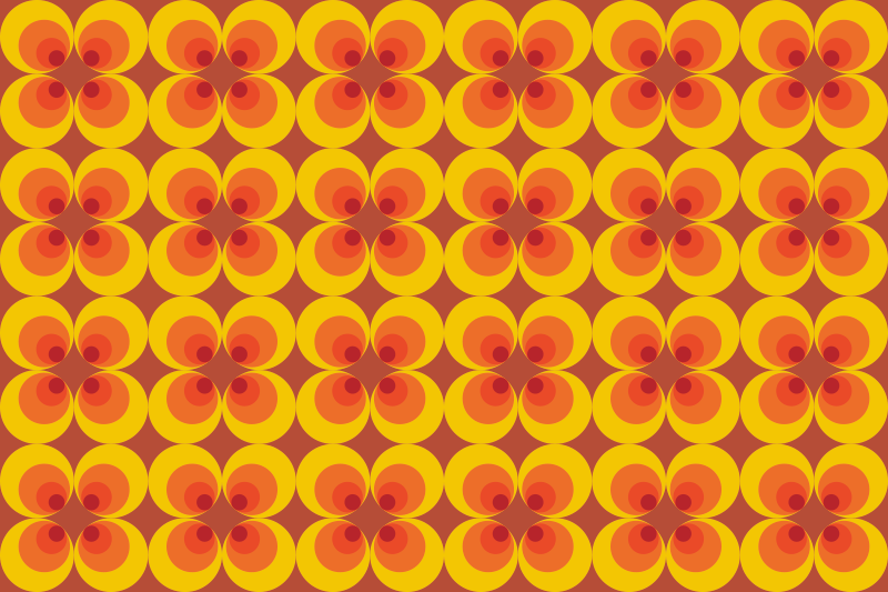 Vinylteppich geometrisch 70er jahre retro kreise - TenStickers