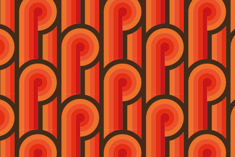 Vinylteppich Vintage 70er jahre orange knoten - TenStickers