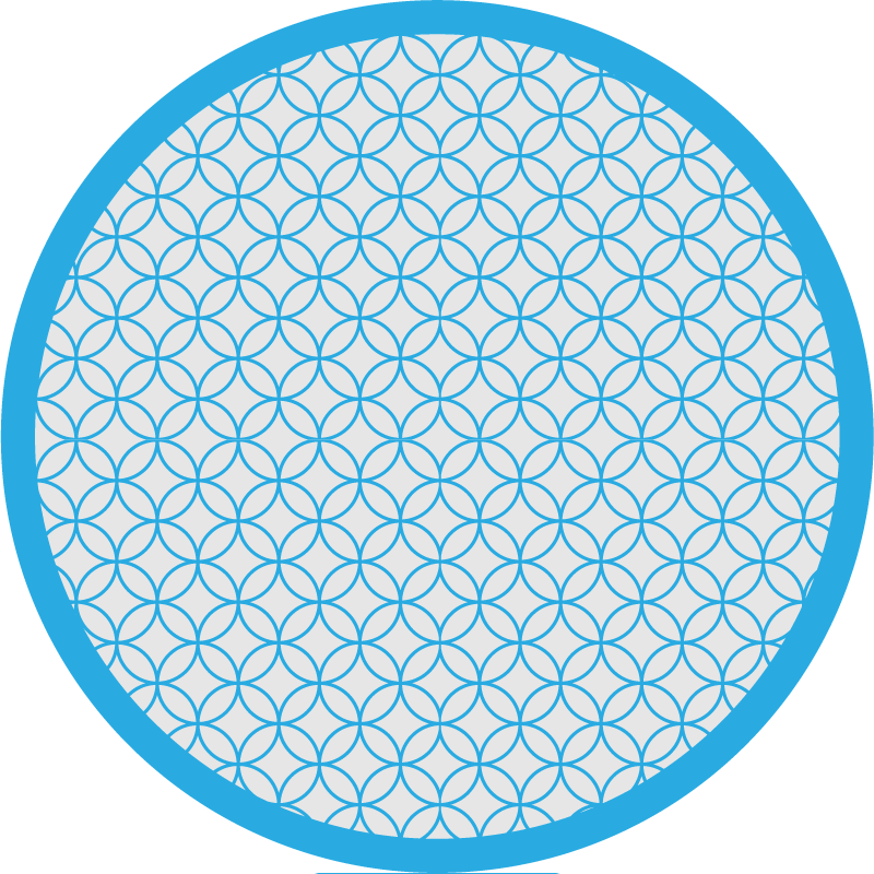 Vinyl teppich geometrisch kreisblau elegantes muster - TenStickers
