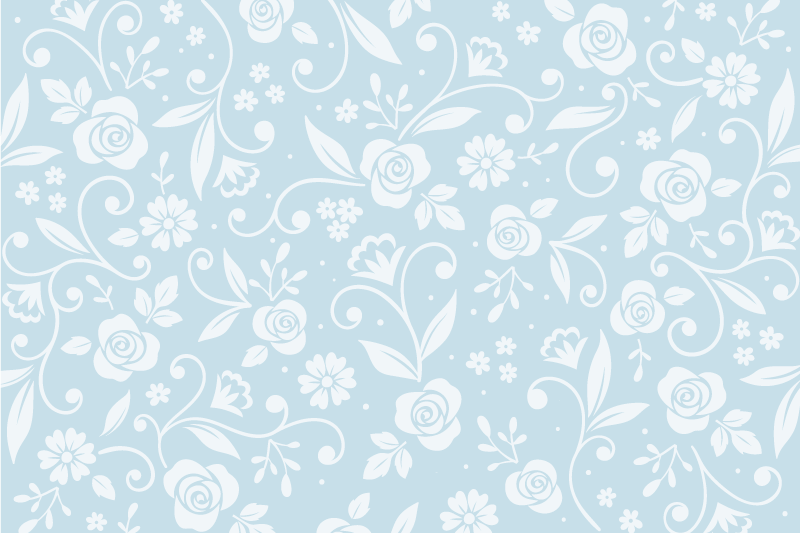 Vinyl Teppich Blumen blumenmuster blues - TenStickers