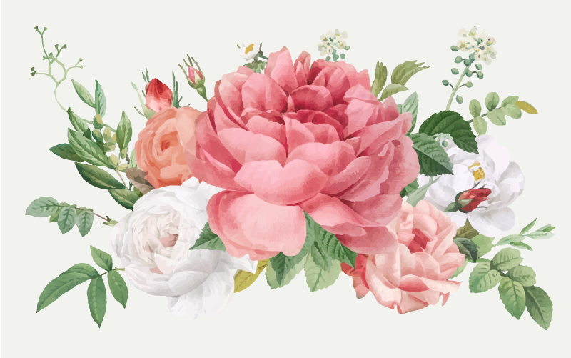 Vinylteppich Blumen Blumen und rosen - TenStickers