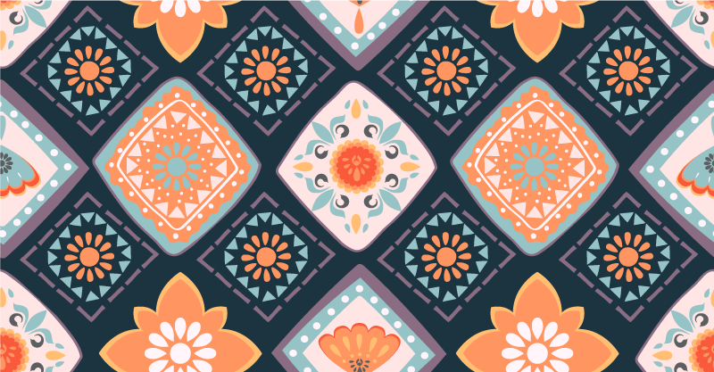 Vinylteppich ethnisch Abstrakte mini-fliesen - TenStickers