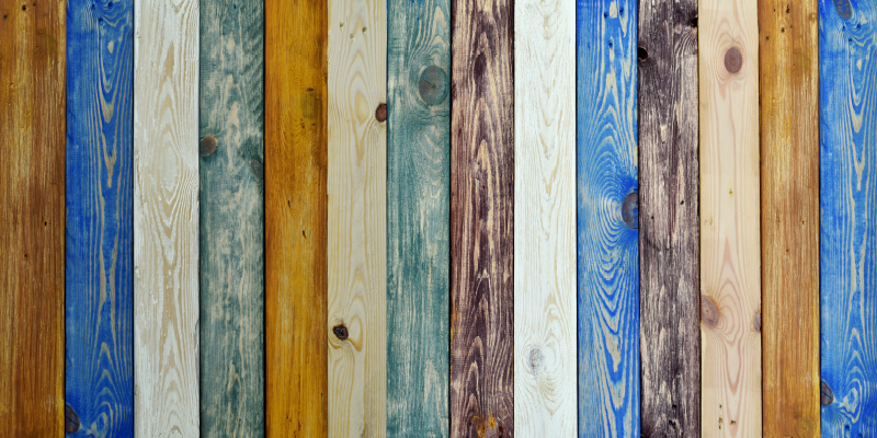 Vinylteppich Vintage Bunte holzplanke - TenStickers