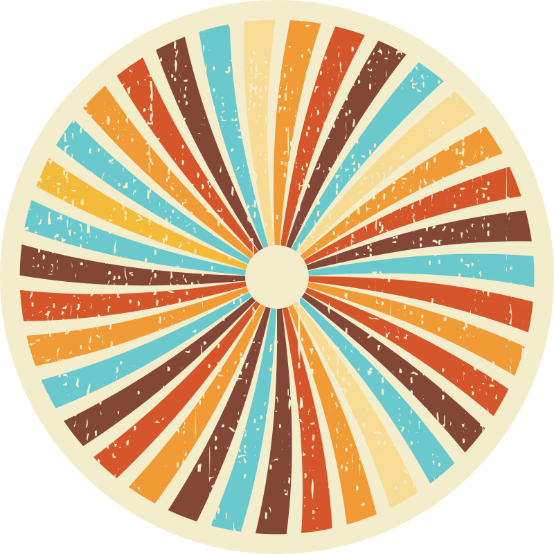 Vinylteppich Vintage Retro sunburst strahlen vinyl teppich - TenStickers