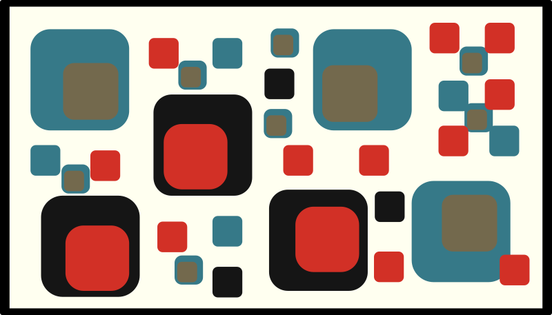 Vinyl Teppich geometrisch bunte abstrakte quadrate - TenStickers