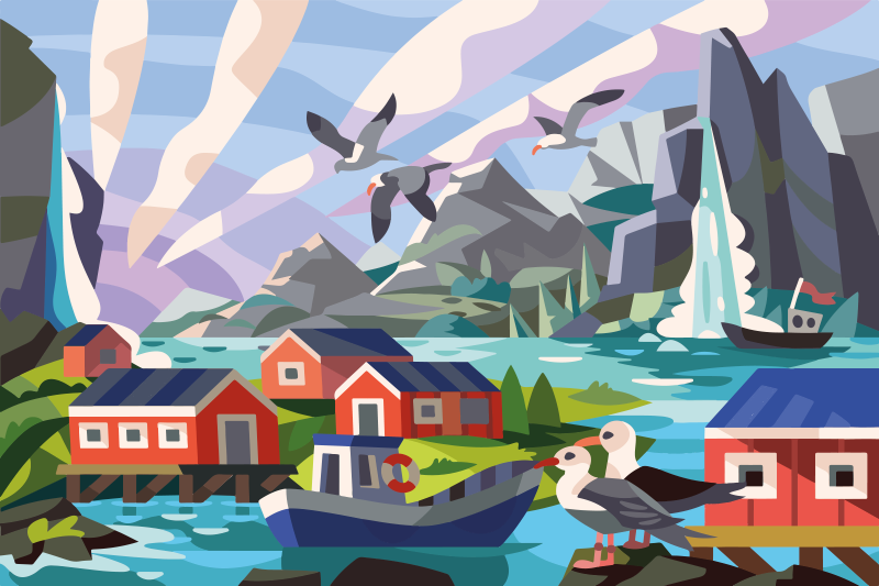 Vinyl Teppich Natur norwegische küste - TenStickers