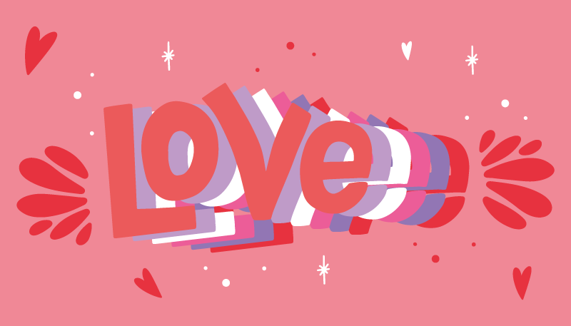 Vinyl Teppich Text grooviger liebesbrief - TenStickers