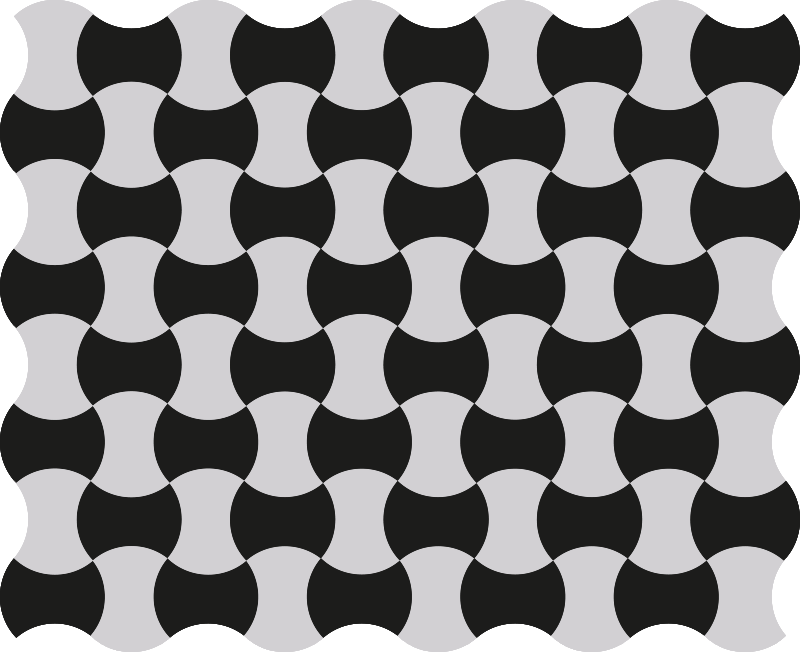 Vinyl Teppich geometrisch schwarz-weiß-kurven - TenStickers