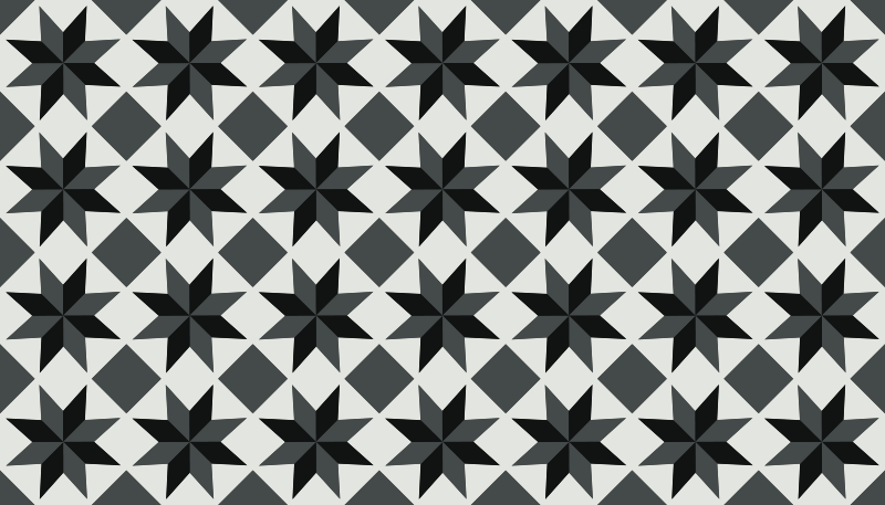 Vinyl Teppich Küche Sterne und quadrate - TenStickers