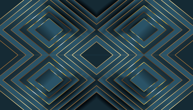 Vinyl Teppich modern schwarz umrandete quadrate - TenStickers