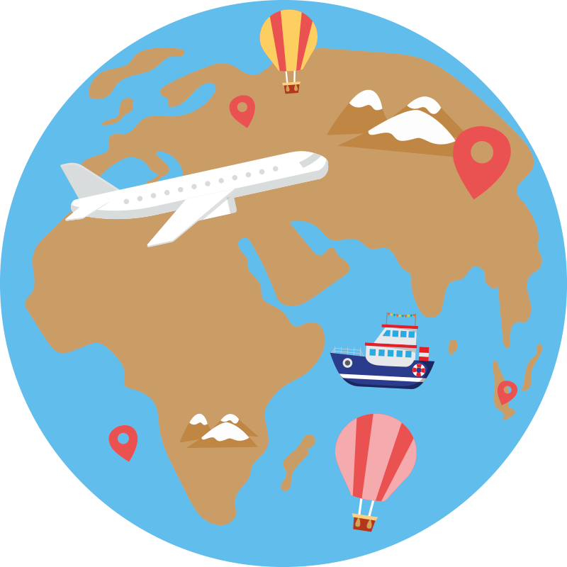 Vinyl Teppich Weltkarte reise inspiriertes abenteuer - TenStickers