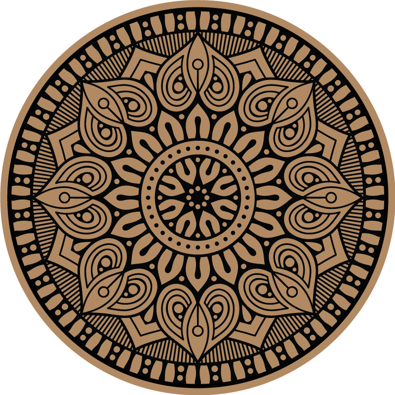 Vinyl teppich mandala mit anspruchsvollem muster - TenStickers