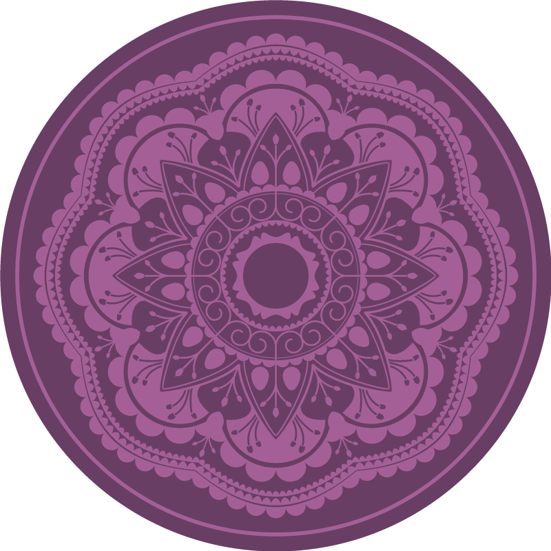 Vinyl Teppich Mandala lila kreisförmiges design - TenStickers