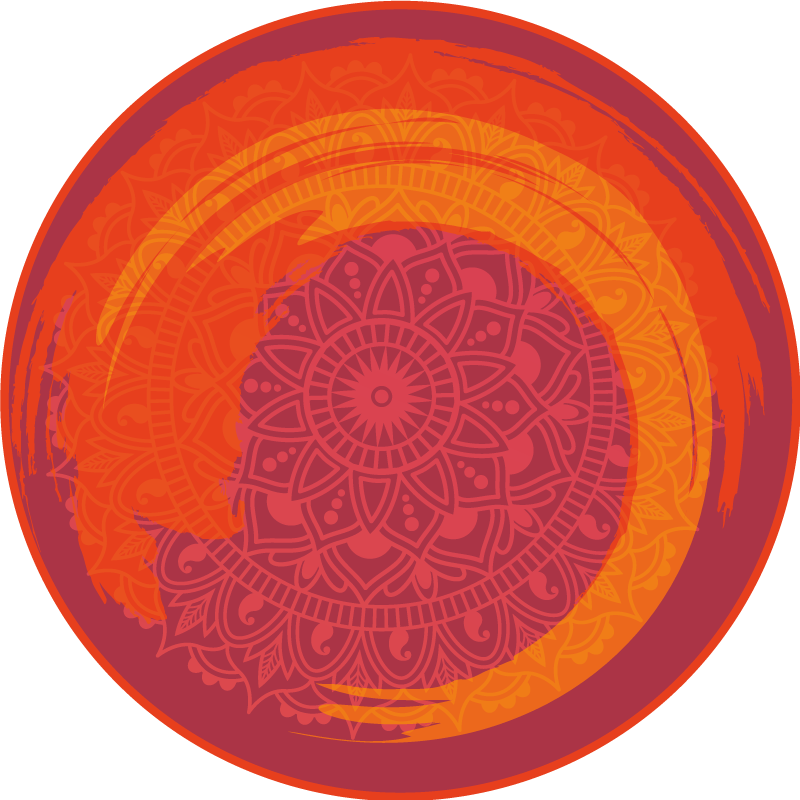 Vinylteppich Mandala Orange brennendes mandala - TenStickers