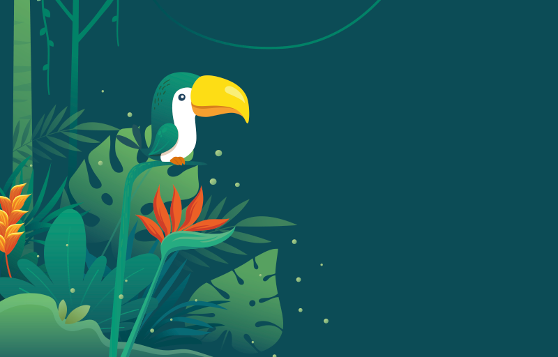 Vinyl Teppich Natur tropische tukanszene - TenStickers