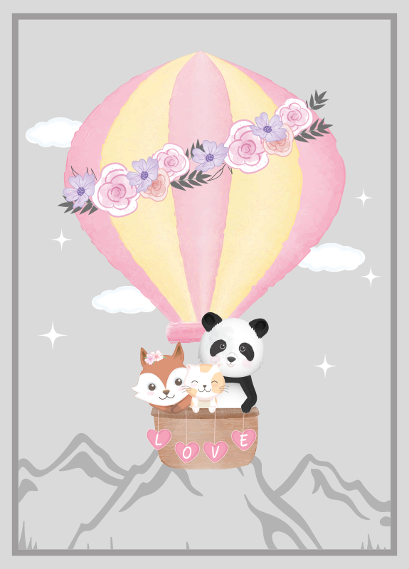 Vinyl Teppich Kinderzimmer heißluftliebe - TenStickers