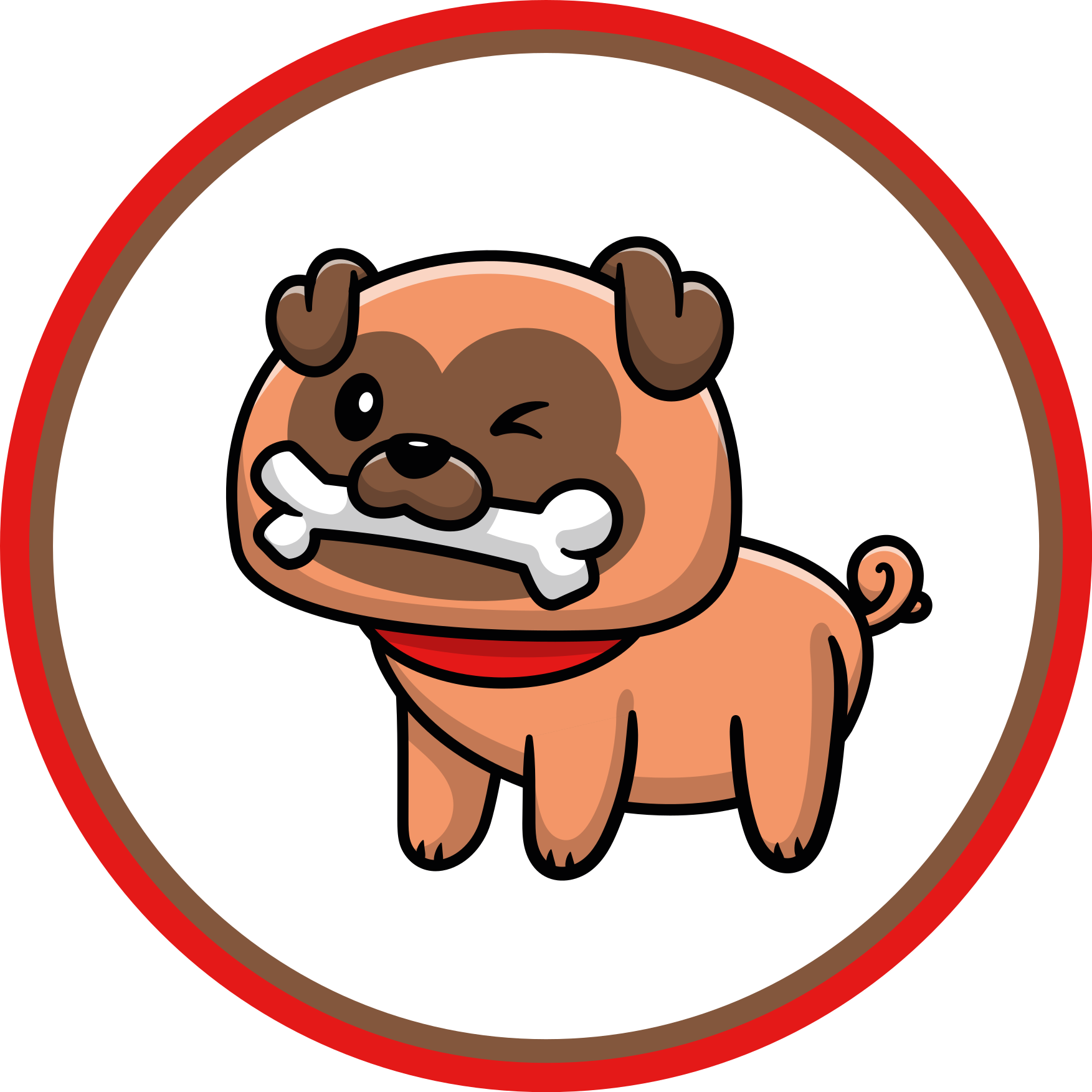 Vinyl Teppich Tiere bulldogge mit einem knochen - TenStickers