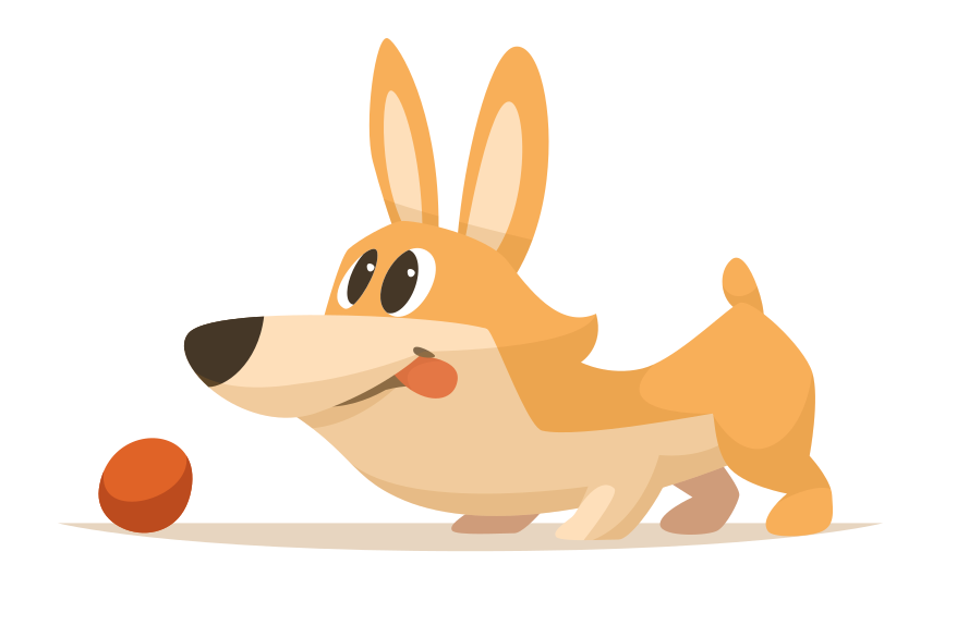 Vinyl Teppich kindlich spielerische corgi-jagd - TenStickers