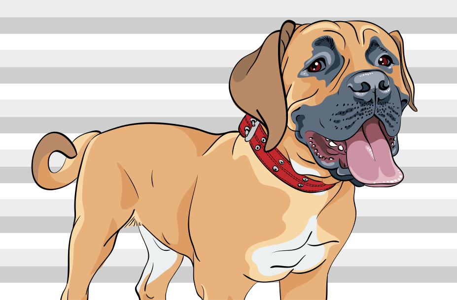 Vinyl Teppich Tiere keuchende mastiff-illustration - TenStickers
