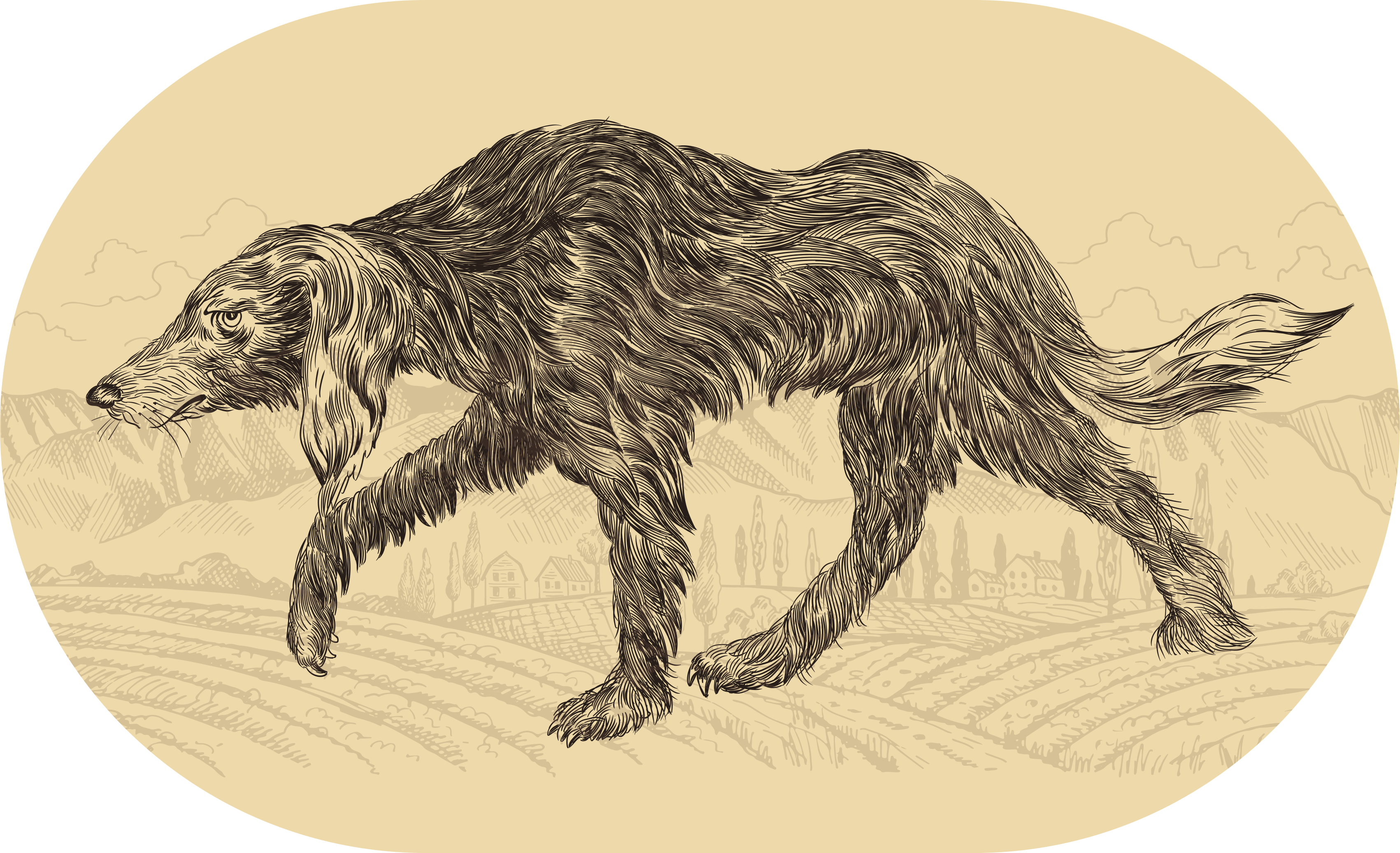 Vinyl Teppich Tiere elegante hundesilhouette - TenStickers