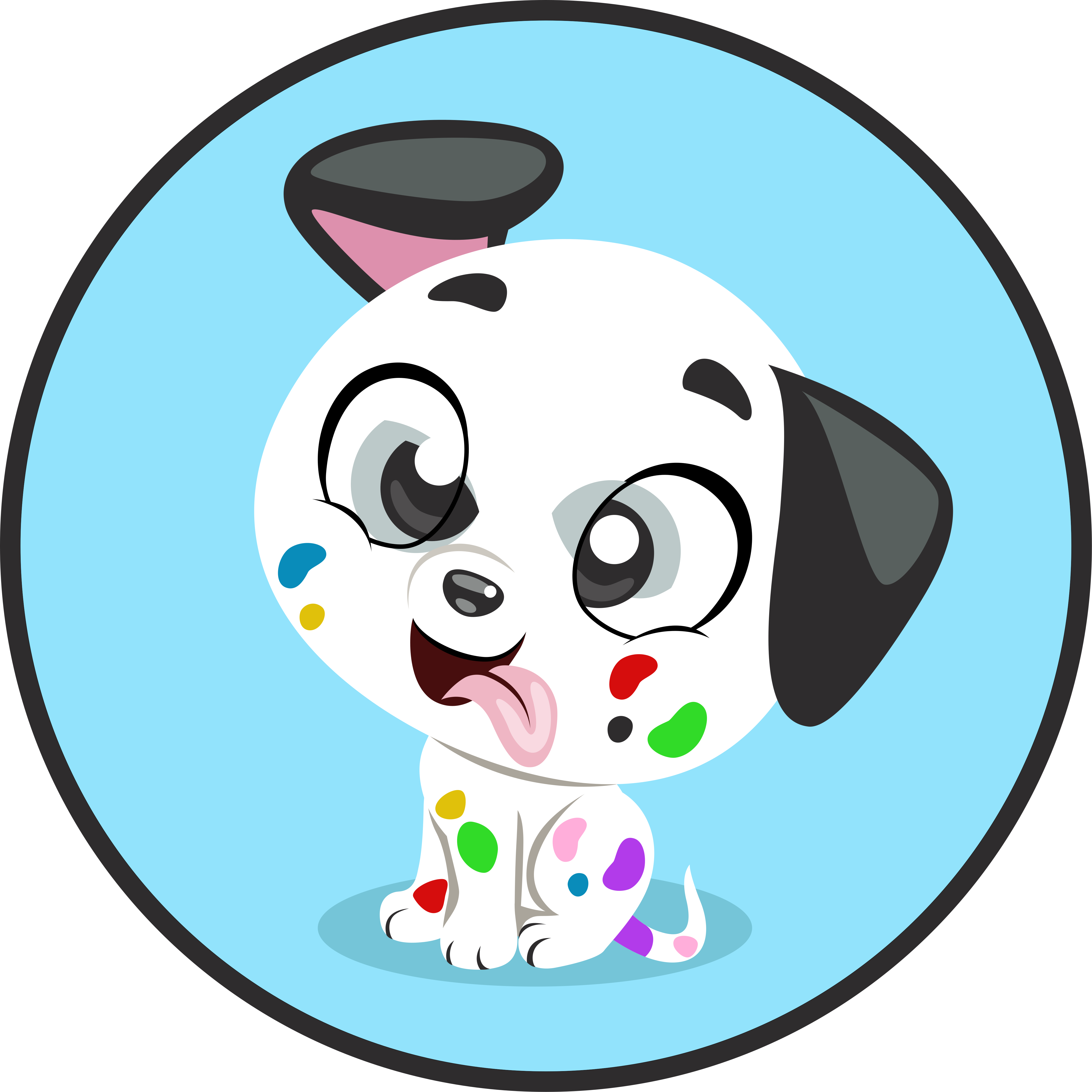Vinyl Teppich Tiere buntes dalmatinerbaby - TenStickers