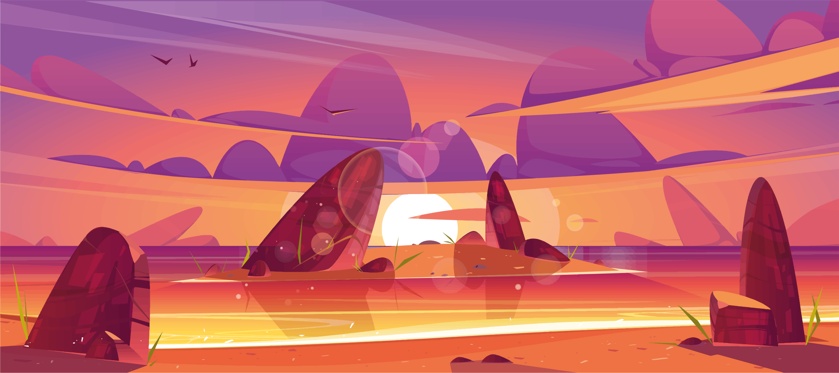 Vinyl Teppich Natur sonnenuntergang dessert aussicht - TenStickers