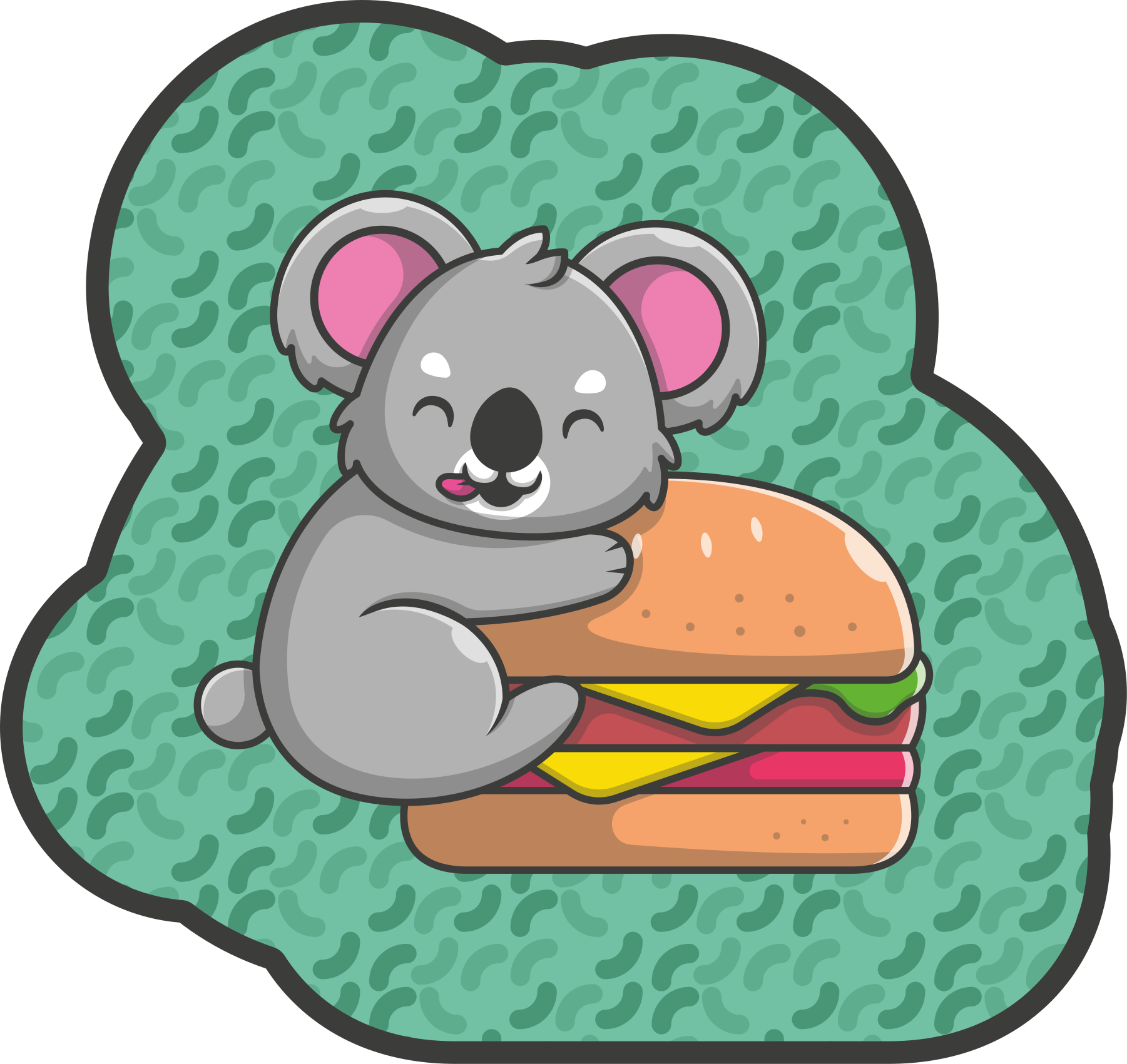 Vinyl teppich baby süßer koala snack - TenStickers