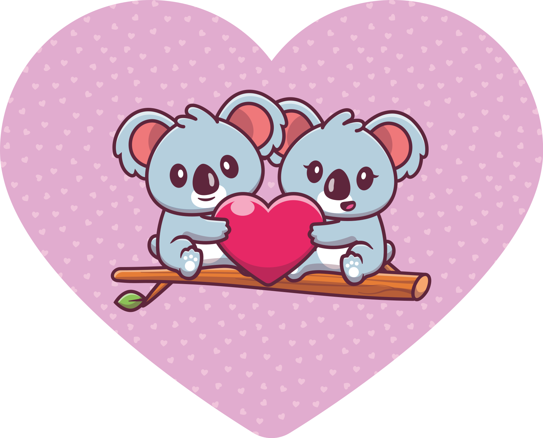 Vinyl teppich kinderzimmer mit süßen koalas umarmend - TenStickers