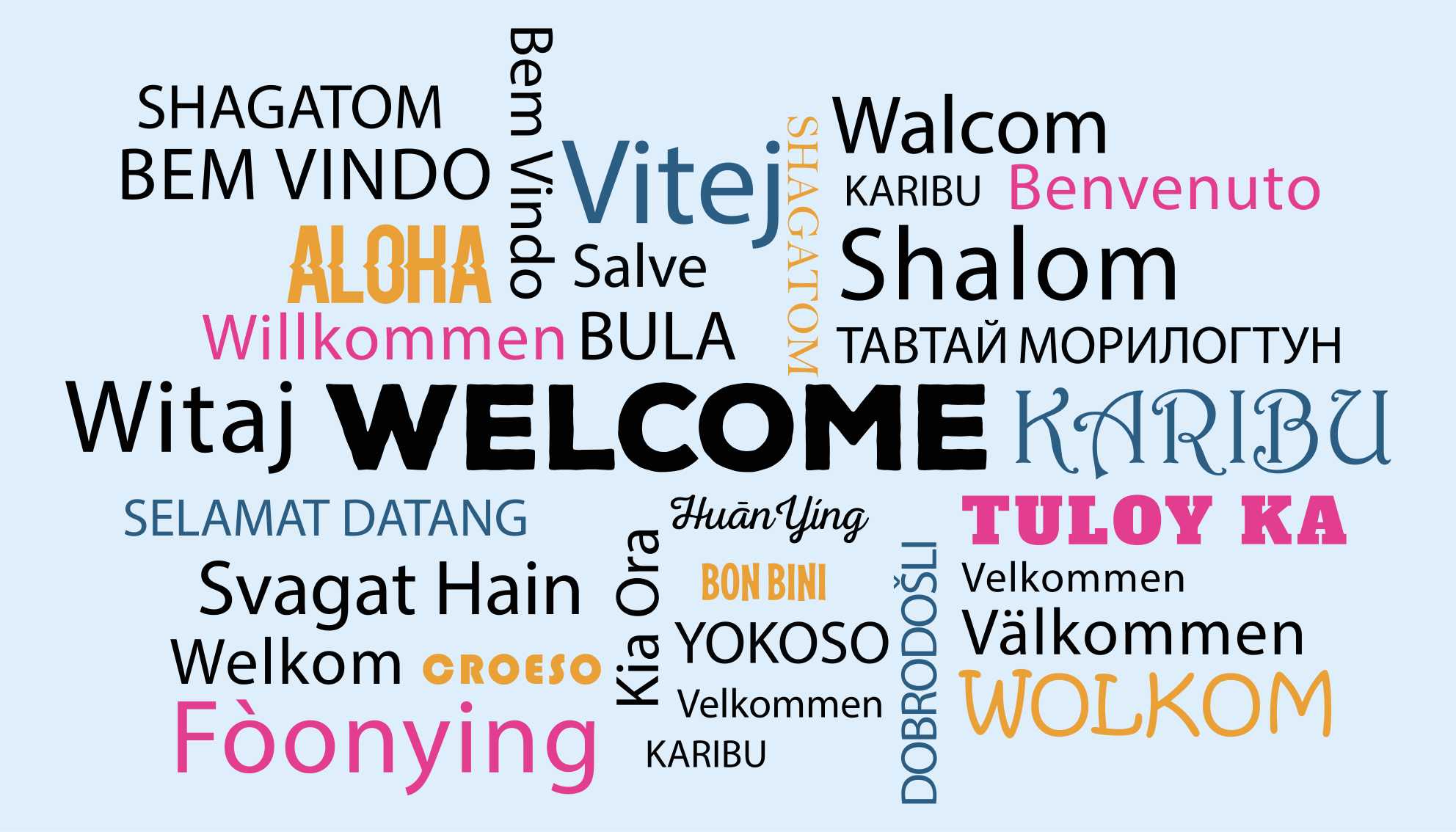 Vinyl Teppich Text willkommen an alle, aloha - TenStickers