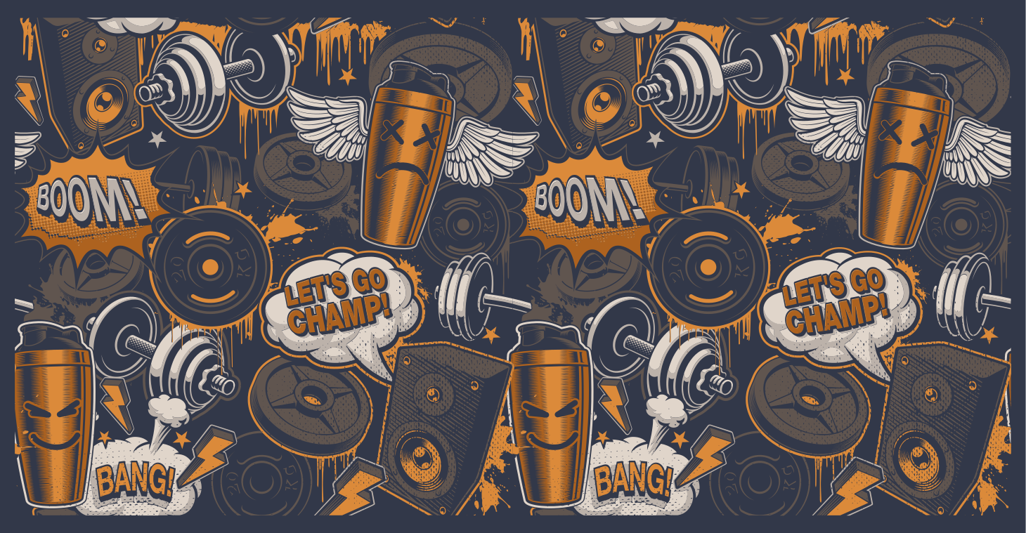 Vinyl Teppich Jugendzimmer energetische fitness-vibes - TenStickers