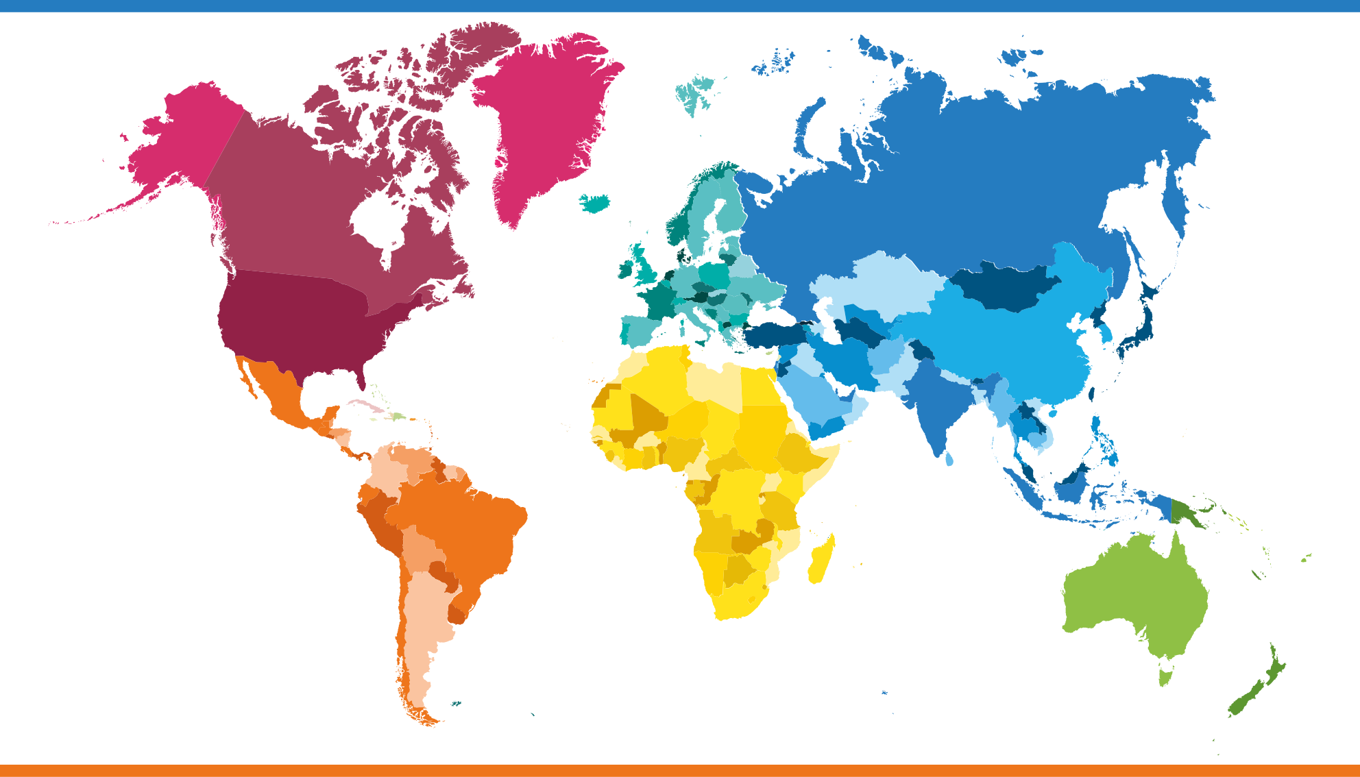 Vinylteppich Wohnzimmer Karte der Welt bunte grafik - TenStickers