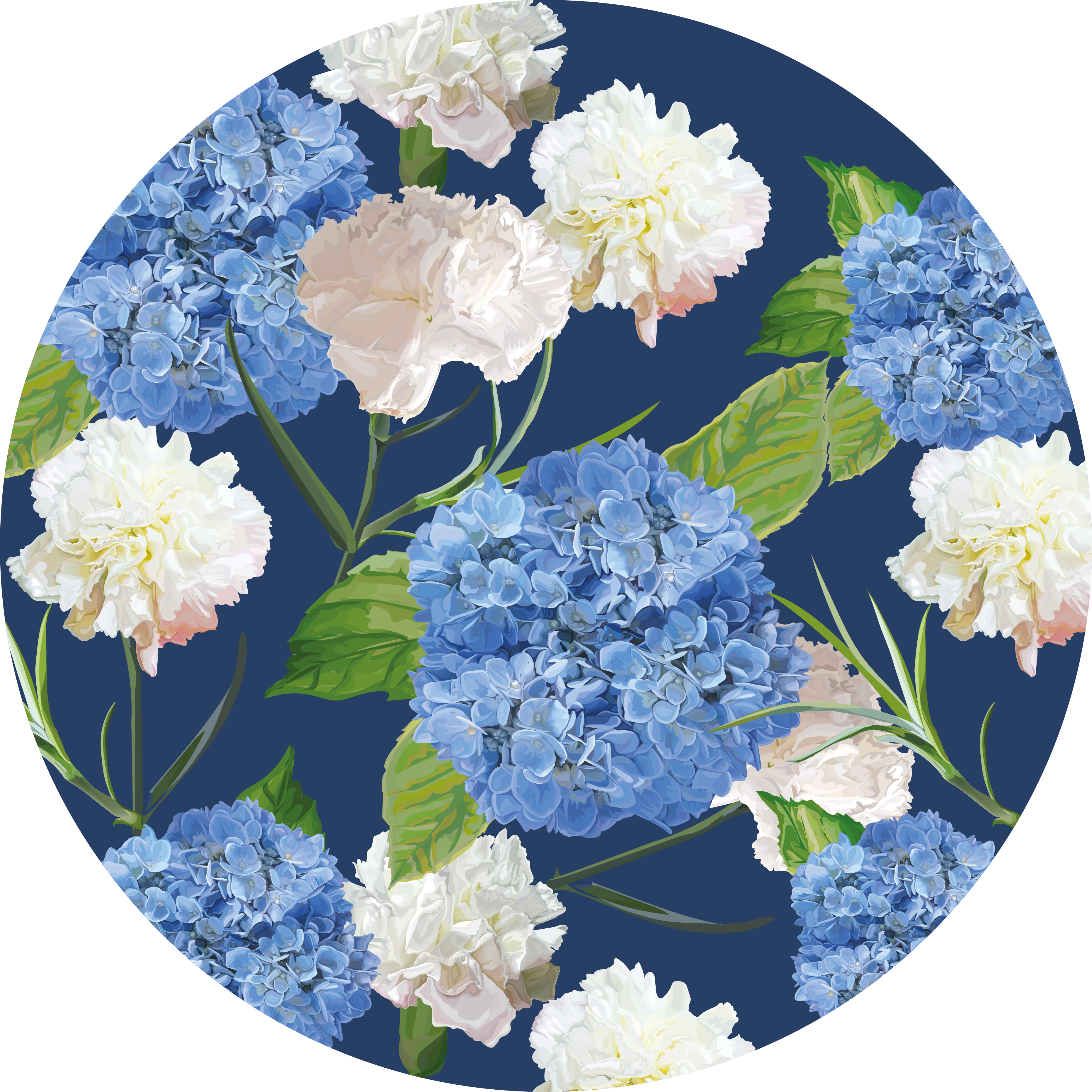 Vinyl Teppich Blumen hortensien-muster - TenStickers
